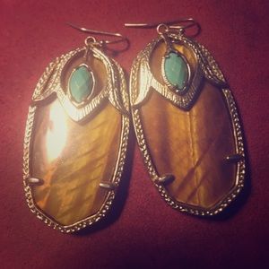 Kendra Scott Darby earrings cat eye and turquoise